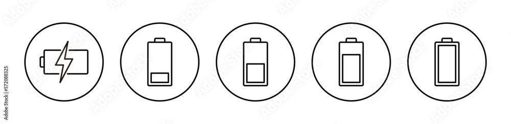 Battery icon vector for web and mobile app. battery charging sign and symbol. battery charge level Battery icon vector for web and mobile app. battery charging sign and symbol. battery charge level