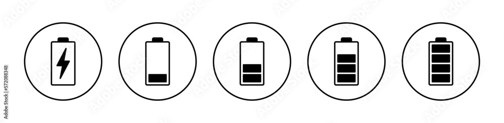 Battery icon vector for web and mobile app. battery charging sign and symbol. battery charge level Battery icon vector for web and mobile app. battery charging sign and symbol. battery charge level