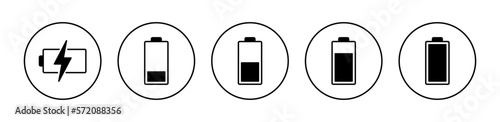Battery icon vector for web and mobile app. battery charging sign and symbol. battery charge level
