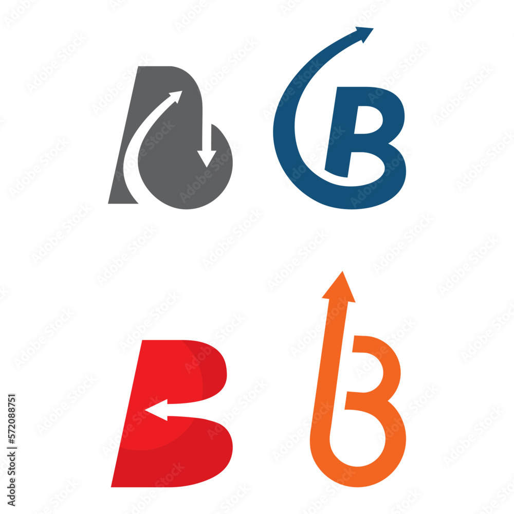 letter b with arrow logo vector icon illustration letter b with arrow logo vector icon illustration