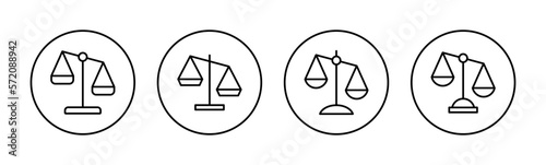 Scales icon vector for web and mobile app. Law scale icon. Justice sign and symbol