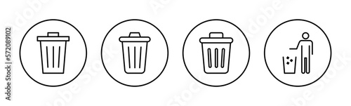 Trash icon vector for web and mobile app. trash can icon. delete sign and symbol.