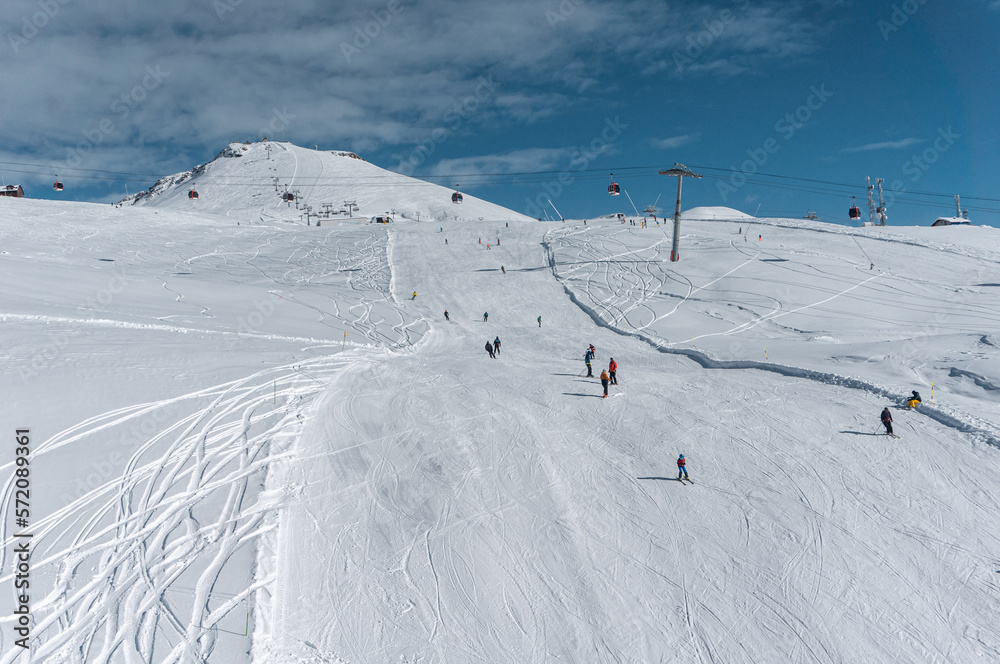 ski and snowboarding at winter mountains on track ski and snowboarding at winter mountains on track