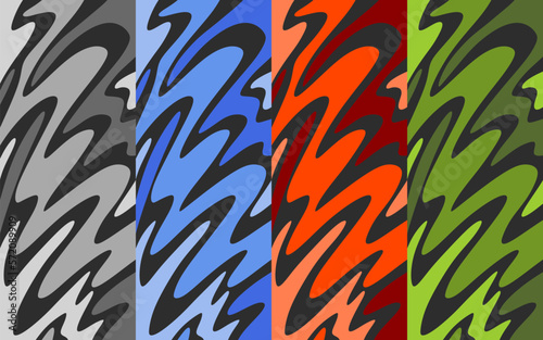 Colorful camouflage background set. Background set with camouflage pattern