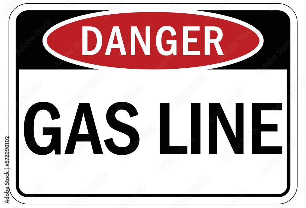Pipeline sign and labels gas line Pipeline sign and labels gas line