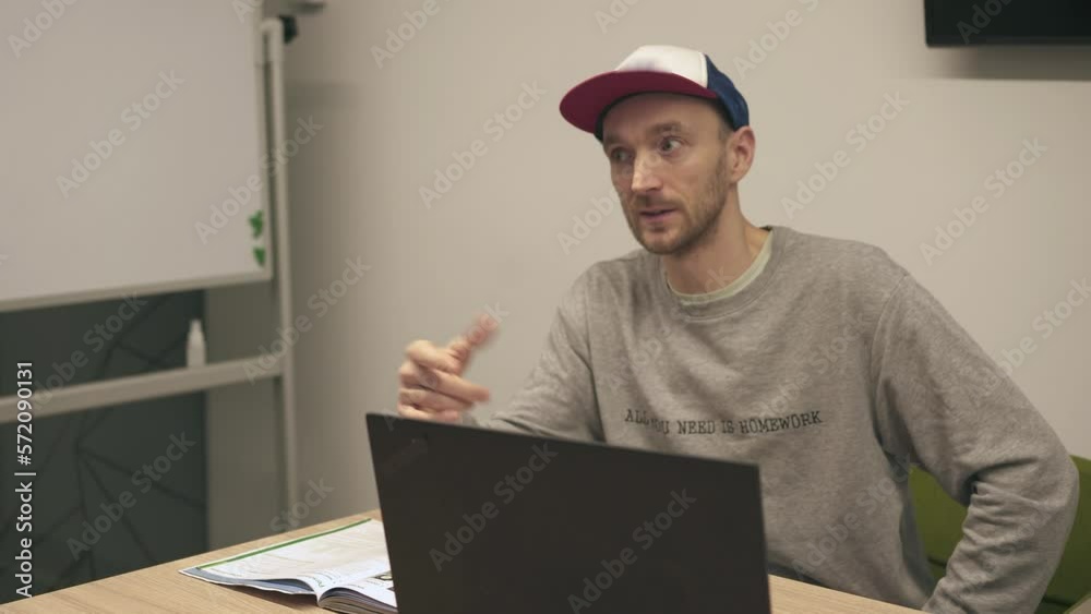 guy gives a lecture, business meeting, master class guy gives a lecture, business meeting, master class