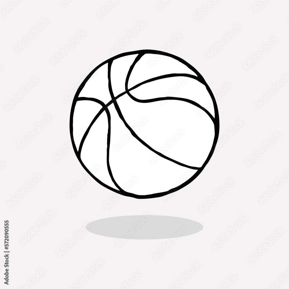 Hand drawn of basketball on white background,vector illustration Hand drawn of basketball on white background,vector illustration
