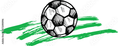 Hand drawn of Soccer ball icon , vector illustration