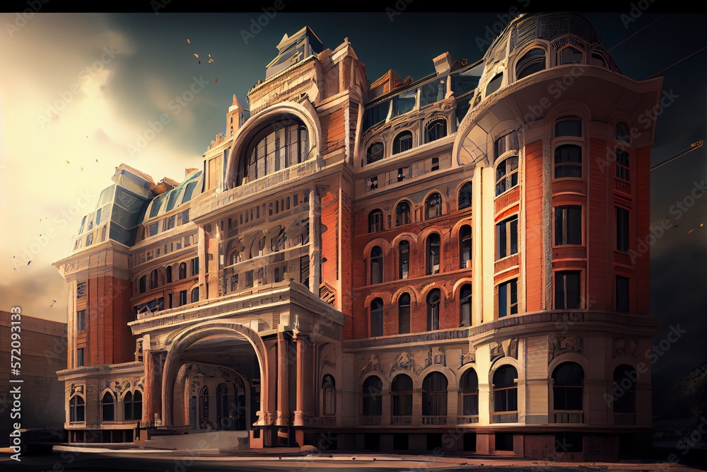Fototapeta premium Grand building. Generative AI