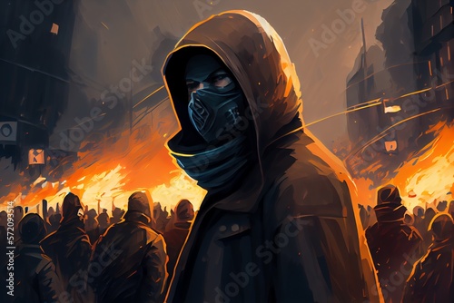 January 6 rioter: illustration. Generative AI photo