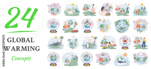 Climate change weather global greenhouse warming risks metaphor concept. Save planet. Compared planet with renewable eco resources consumption global warmings burning alternative. Environment Day