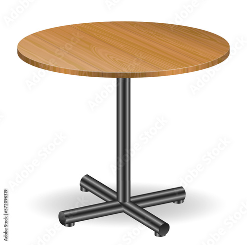 modern glass round dining table isolated on white background 3D illustration