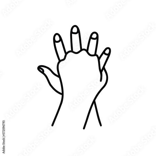 indirect heart massage doodle icon, vector color line illustration