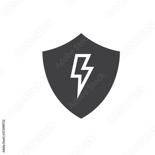 electric shock protection shield icon vector design