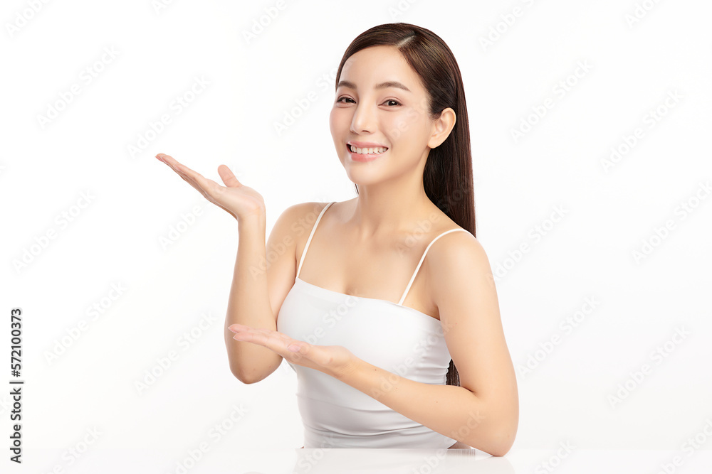 Beautiful young asian woman with clean fresh skin on white background, Face care, Facial treatment, Cosmetology, beauty and spa, Asian women portrait. Beautiful young asian woman with clean fresh skin on white background, Face care, Facial treatment, Cosmetology, beauty and spa, Asian women portrait.