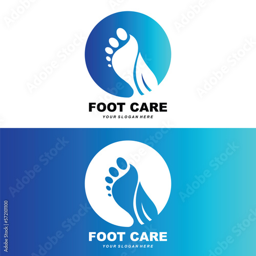 Foot Care Logo Design Health Illustration Woman Pedicure Salon Vector
