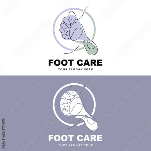 Foot Care Logo Design Health Illustration Woman Pedicure Salon Vector