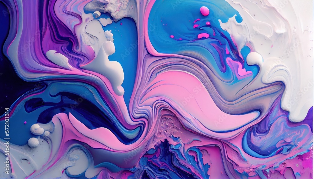 Background mixed liquid paint ultramarine, lilac, pink colors. Luxury marble texture. Marble wallpaper oil slick watercolor. liquid oil background. generative ai