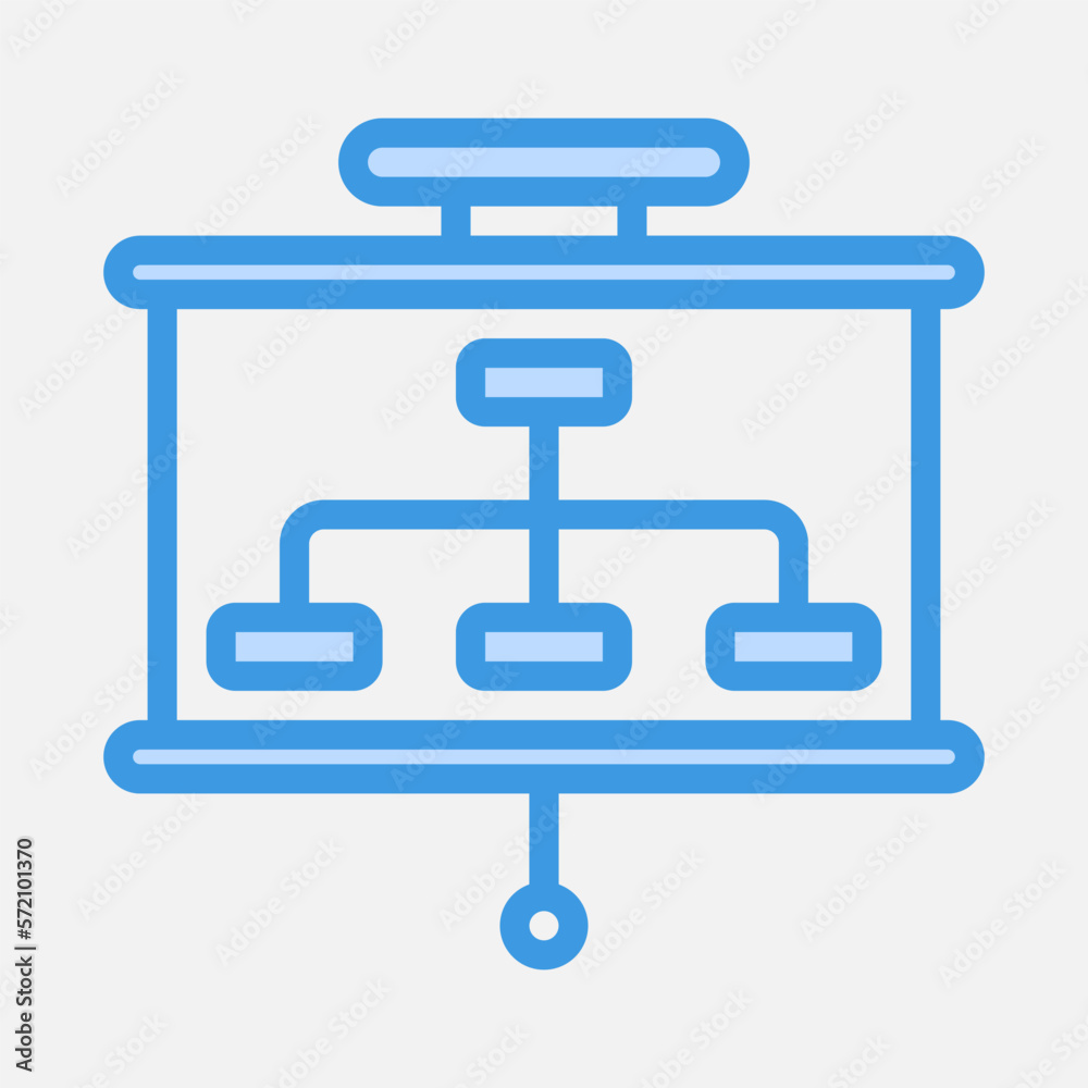 Flowchart presentation icon in blue style, use for website mobile app presentation Flowchart presentation icon in blue style, use for website mobile app presentation