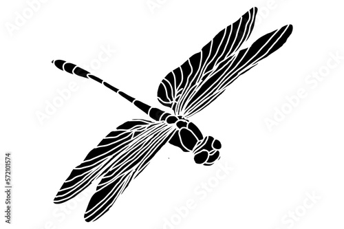 Silhouette of Dragonfly Vector