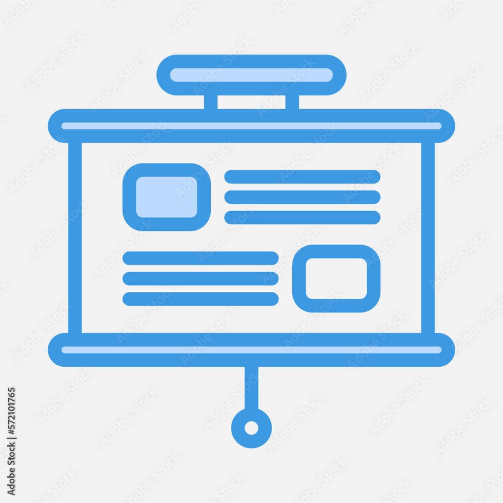 Description presentation icon in blue style, use for website mobile app presentation Description presentation icon in blue style, use for website mobile app presentation