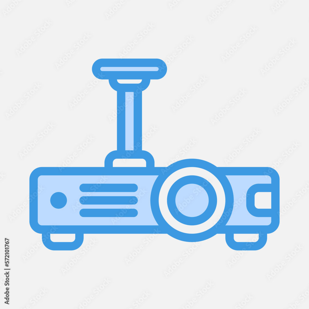 Projector presentation icon in blue style, use for website mobile app presentation Projector presentation icon in blue style, use for website mobile app presentation
