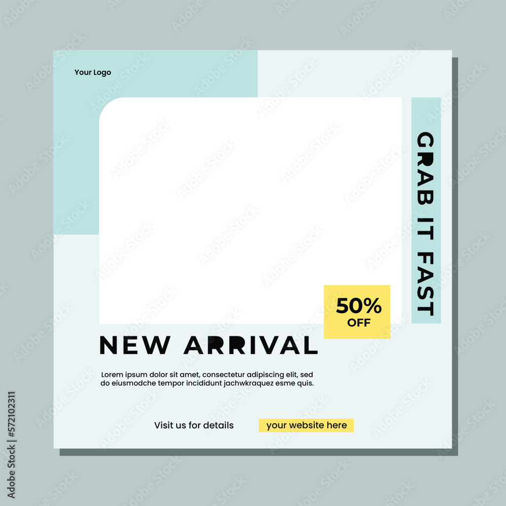 Editable minimal square banner template. Suitable for social media post and web internet ads. Vector illustration with photo college Editable minimal square banner template. Suitable for social media post and web internet ads. Vector illustration with photo college