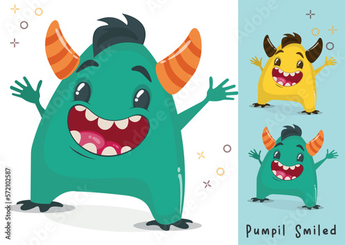 Cute monster character illustration design - PUMPIL Smiled