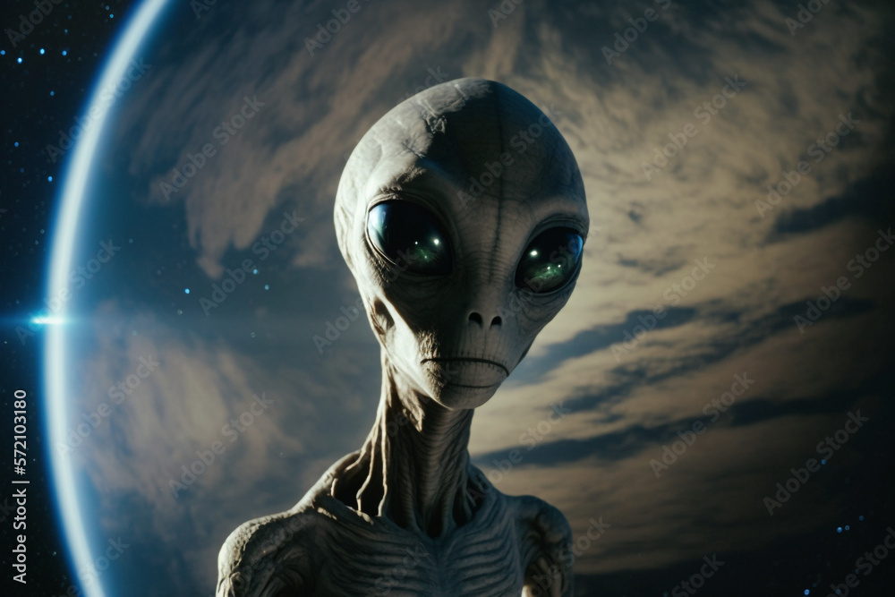 Close-up aliens and planet Earth With Generative AI Close-up aliens and planet Earth With Generative AI