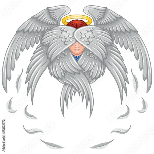Vector design of angel with wings