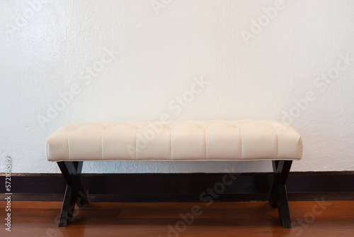 White chair decorated in coffee shop