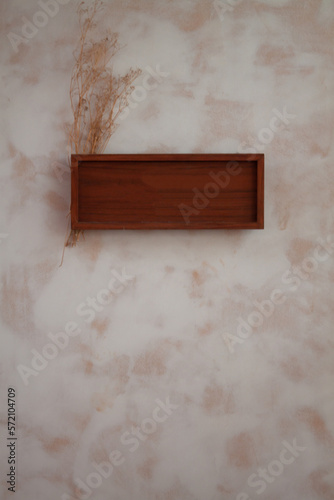 Wooden frame decorated on wall