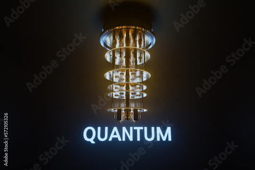 quantum computer system concept background, 3d rendering