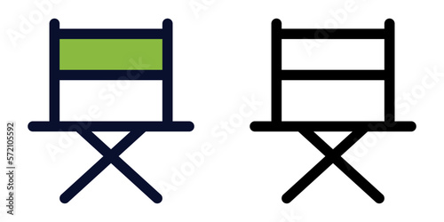 Director Chair. Color and Line Icons