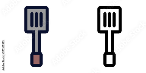 Kitchen Spatula. Color and Line Icons
