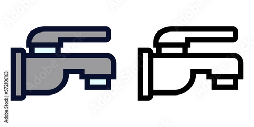 Faucet. Color and Line Icons