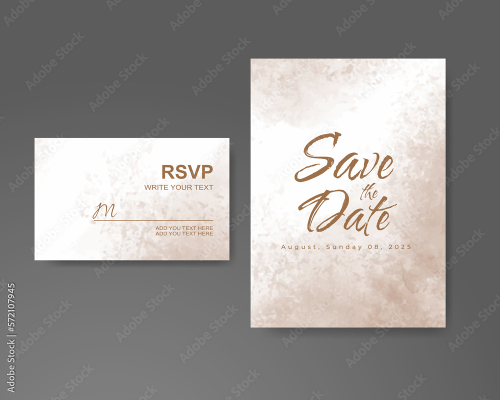 Wedding invitation with abstract watercolor background