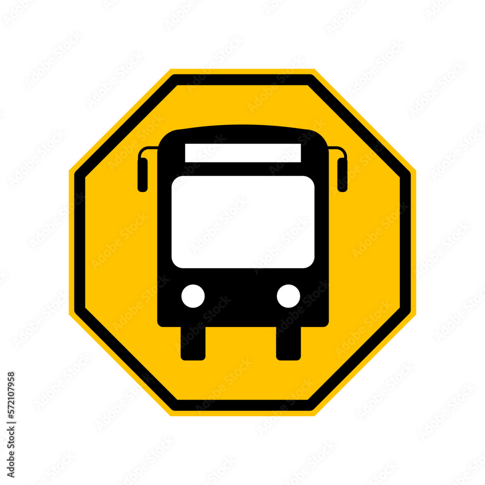 Fototapeta premium Flat sign bus hexagon for web design. Vector illustration.