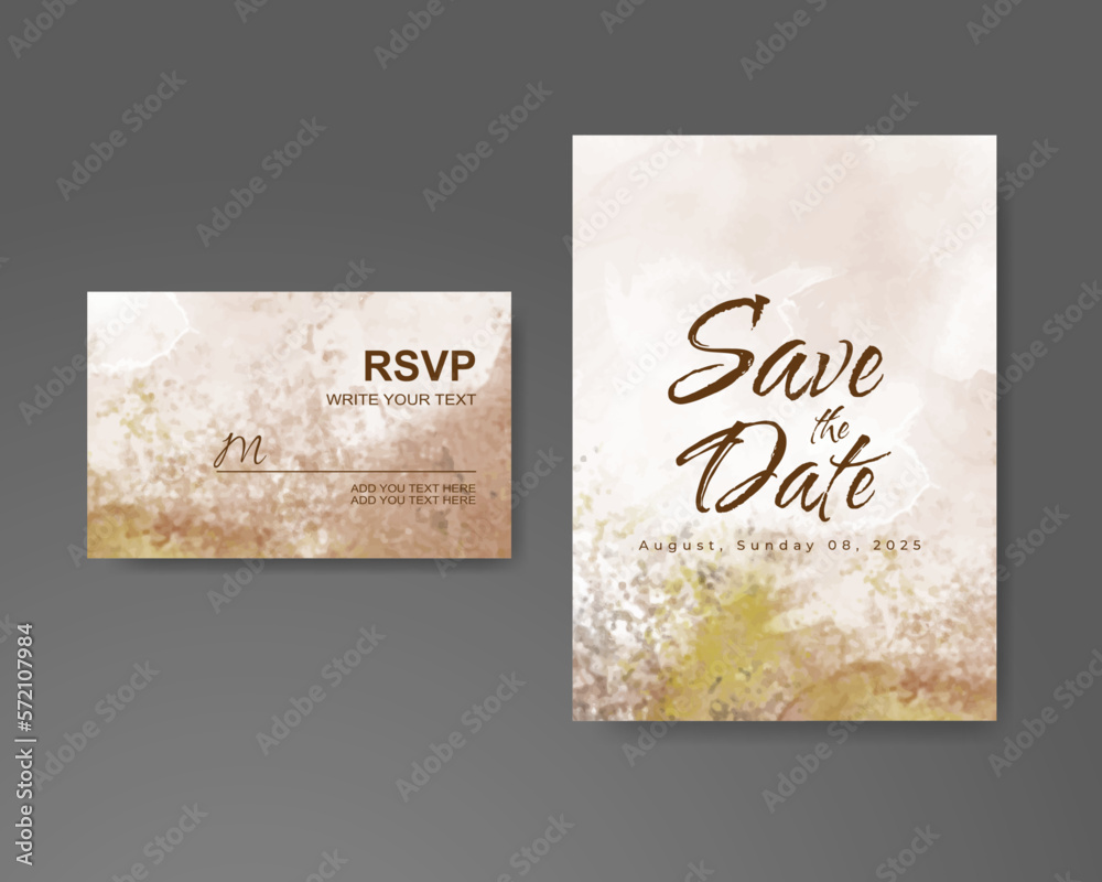 Wedding invitation with abstract watercolor background Wedding invitation with abstract watercolor background