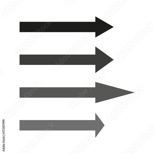 Black straight arrows. Vector illustration.