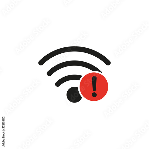 Wifi exclamation mark. Digital technology. Icon symbol. Vector illustration.