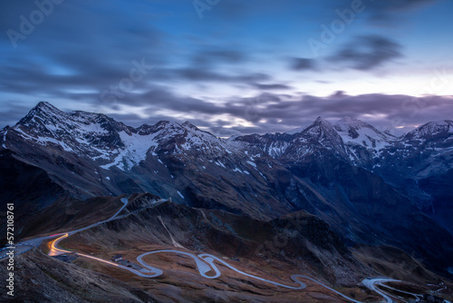 Hohe Tauern mountain range from above dramatic Grossglockner road  Austria