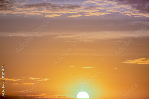 Obraz na płótnie Rising sun and dramatic sky panorama sky with clouds on sunrise and sunset time w salonie