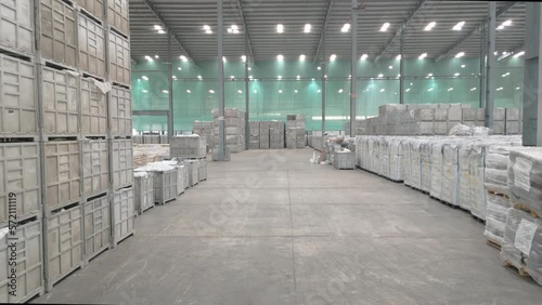 Ready to transport Pallets stacked in Mumbai India Warehouse photo