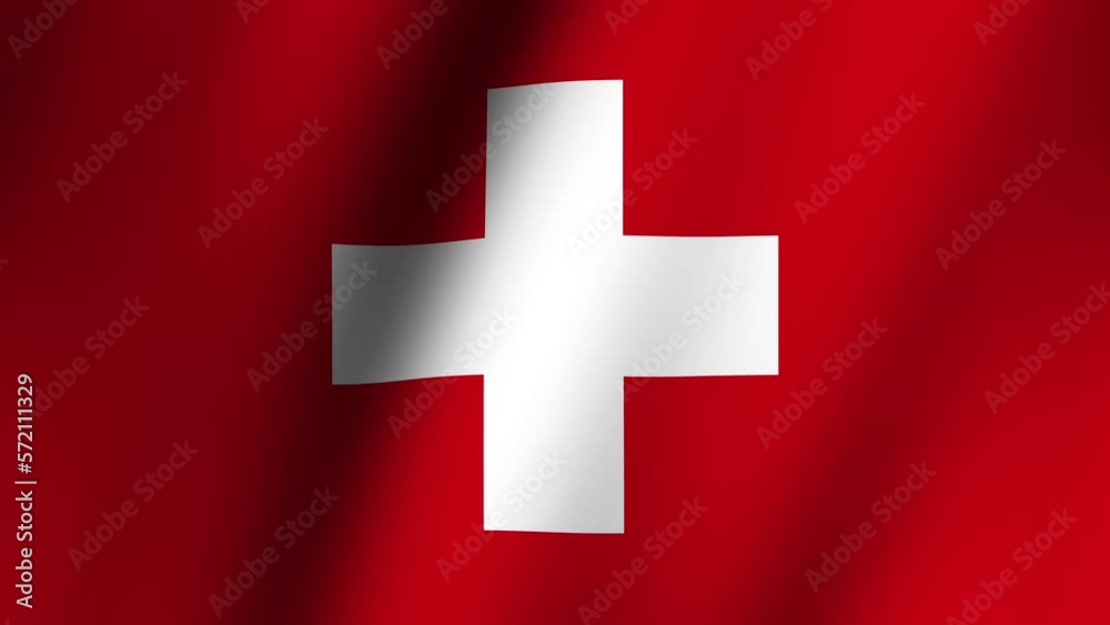 Switzerland flag waving. Switzerland Flag Blowing Close Up. Switzerland flag waving. Switzerland Flag Blowing Close Up.