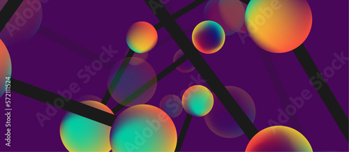Line points connections geometric abstract background