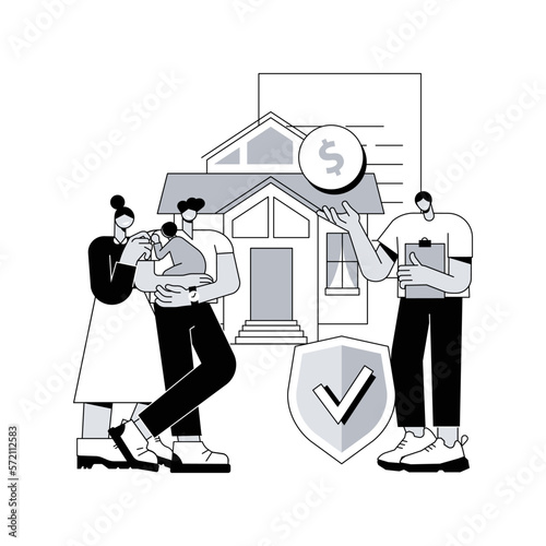 Insured mortgage protection program abstract concept vector illustration. Payment deferral, special payment arrangement, COVID-19 economic response plan, governmental help abstract metaphor.
