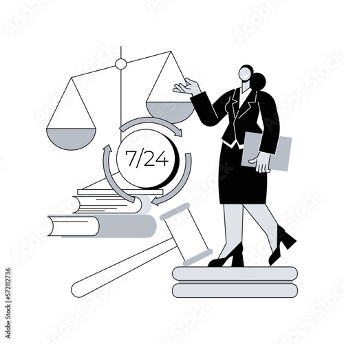 Legal services abstract concept vector illustration. Lawyer referral service, get professional legal help, Protect personal assets against lawsuits, qualified attorney advice abstract metaphor.