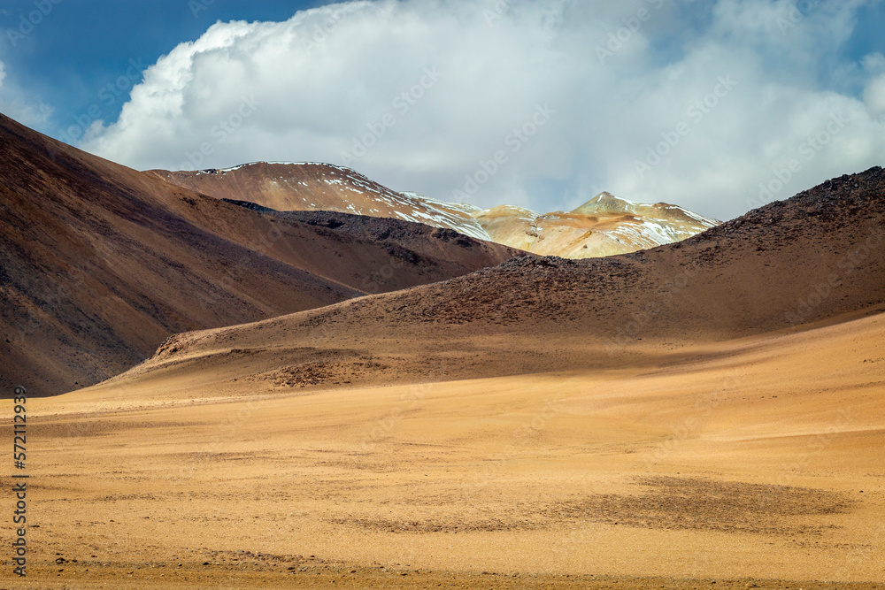 Atacama Desert dramatic volcanic landscape at Sunset, Chile, South America Atacama Desert dramatic volcanic landscape at Sunset, Chile, South America