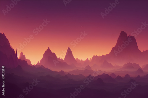 sunrise in the mountains Generative AI © Danielle